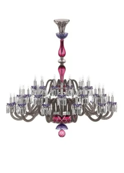 ARLEQUIN 36L BLACK SATIN-FINISHED F-GREY CHANDELIER