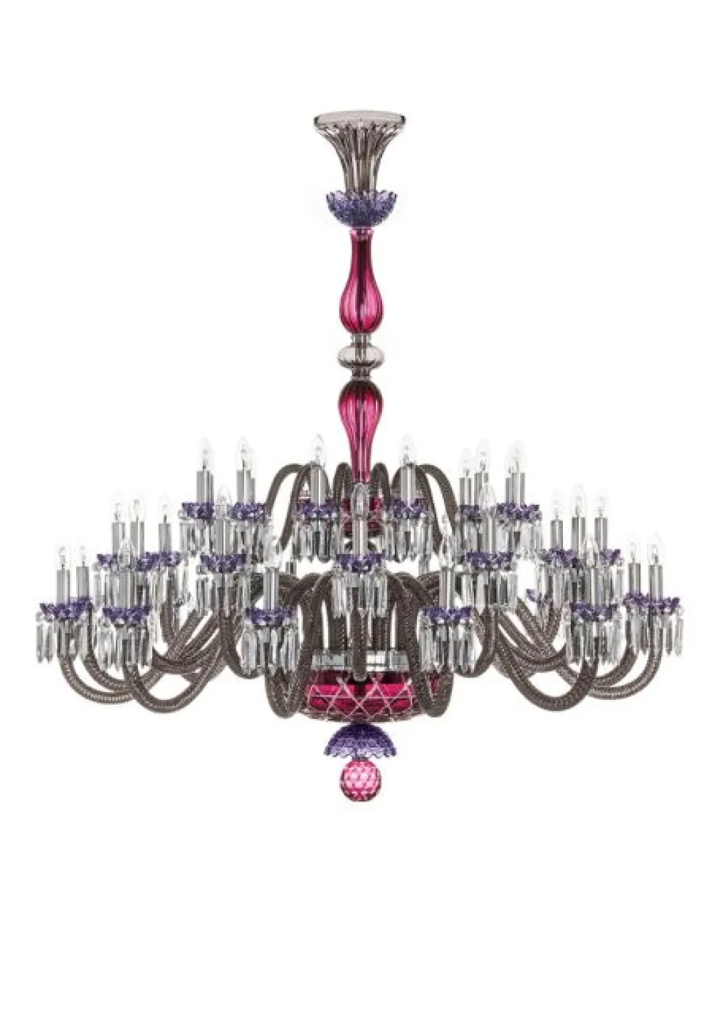ARLEQUIN 36L BLACK SATIN-FINISHED F-GREY CHANDELIER