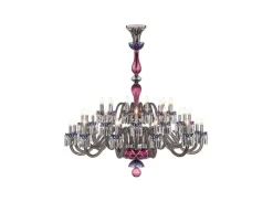 ARLEQUIN 36L BLACK SATIN-FINISHED F-GREY CHANDELIER