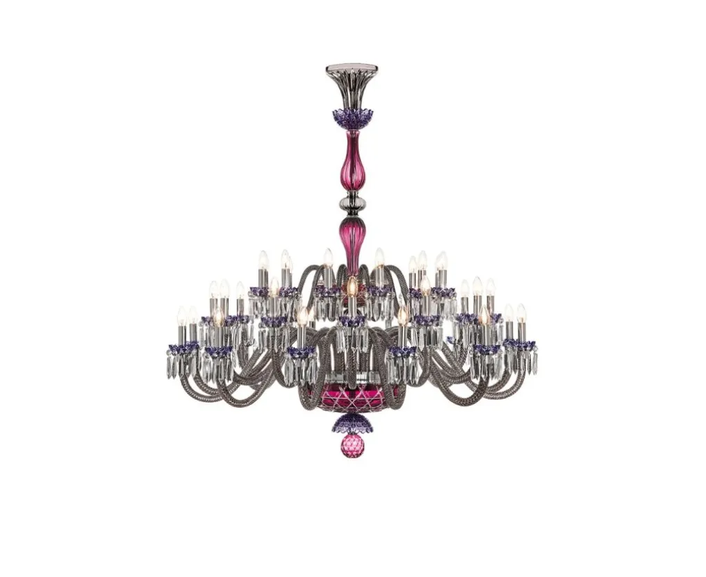 ARLEQUIN 36L BLACK SATIN-FINISHED F-GREY CHANDELIER