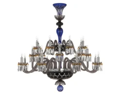 ARLEQUIN 24L DARK-BLUE BLACK F-GREY CHANDELIER