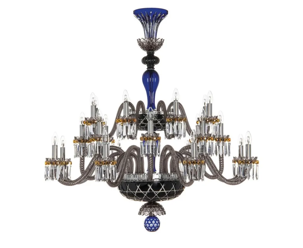 ARLEQUIN 24L DARK-BLUE BLACK F-GREY CHANDELIER