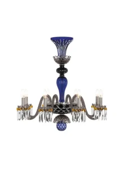 ARLEQUIN 8L DARK-BLUE BLACK F-GREY CHANDELIER