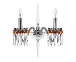 ARLEQUIN 2L FLANNEL-GREY AMBER SCONCE