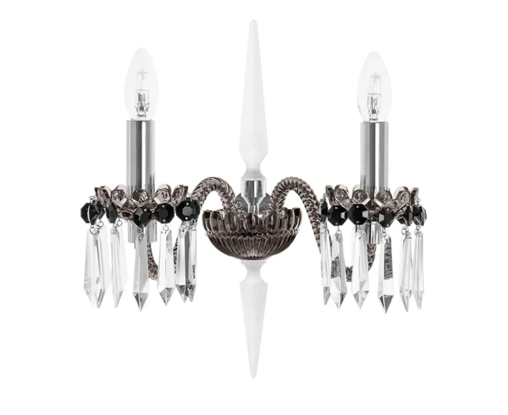 ARLEQUIN 2L FLANNEL-GREY SATIN-FINISHED SCONCE