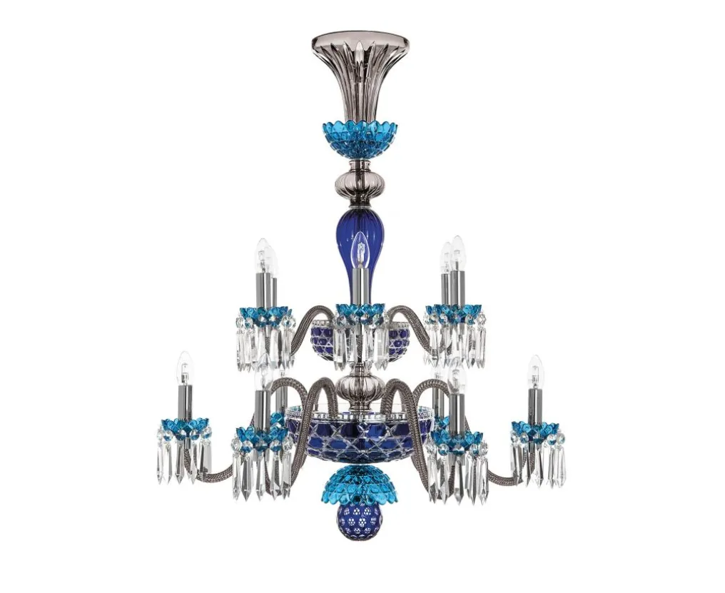 ARLEQUIN 12L SKY-BLUE DARK-BLUE F-GREY CHANDELIER