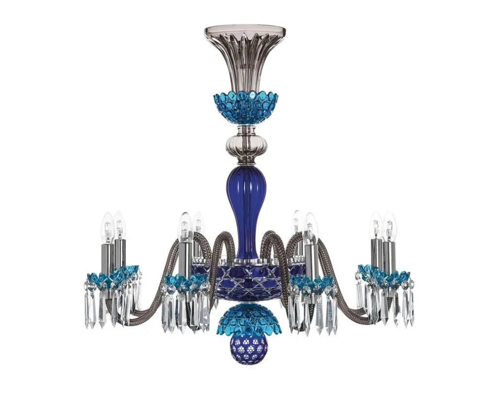 ARLEQUIN 8L SKY-BLUE DARK-BLUE F-GREY CHANDELIER