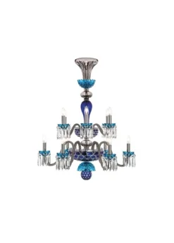 ARLEQUIN 12L SKY-BLUE DARK-BLUE F-GREY CHANDELIER