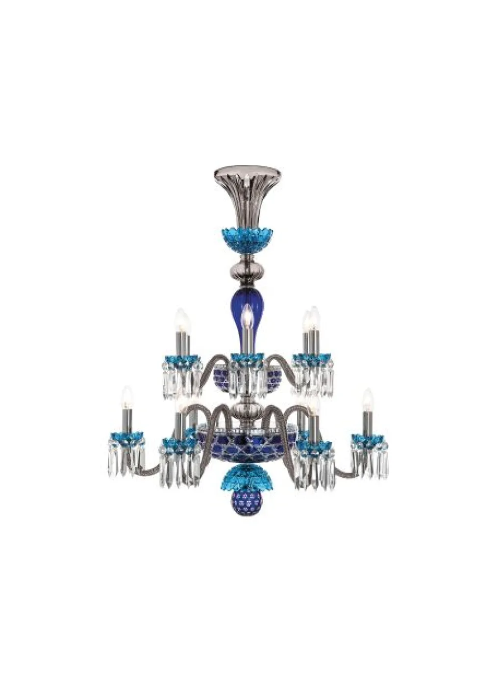 ARLEQUIN 12L SKY-BLUE DARK-BLUE F-GREY CHANDELIER