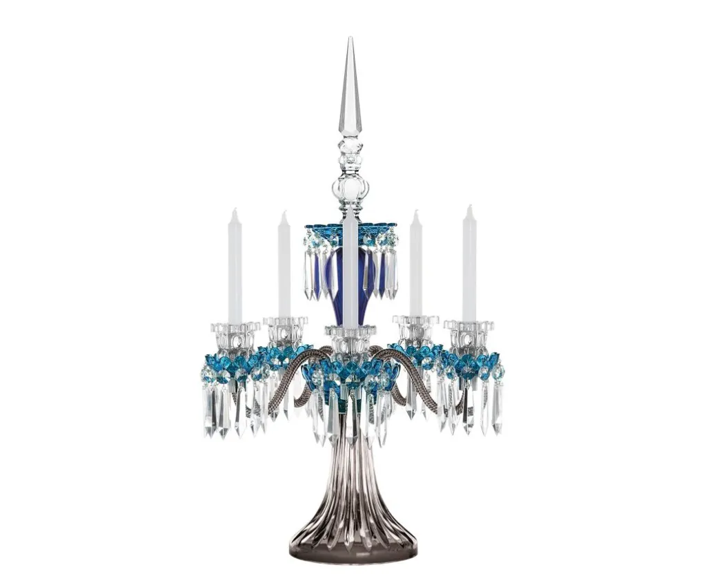 ARLEQUIN SKY BLUE DARK BLUE FLANNEL-GREY 5C-CANDELABRA