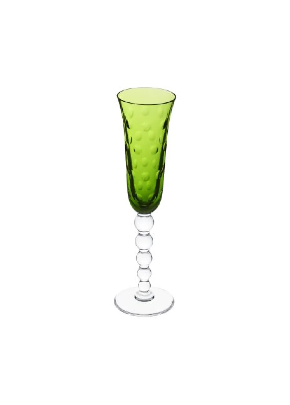 BUBBLES CHARTREUSE-GREEN CHAMPAGNE FLUTE