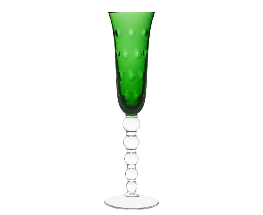 BUBBLES GREEN CHAMPAGNE FLUTE