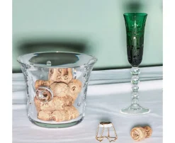 BUBBLES GREEN CHAMPAGNE FLUTE
