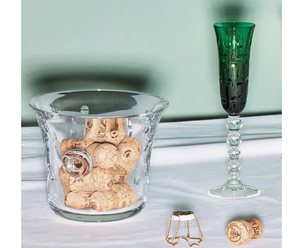 BUBBLES GREEN CHAMPAGNE FLUTE