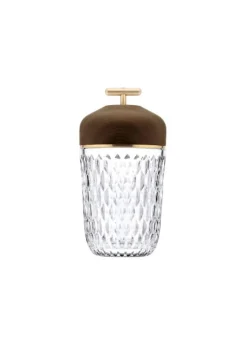 Discover the dark wood and crystal portable lamp by Saint-Louis