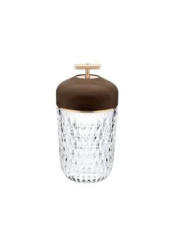 Discover the dark wood and crystal portable lamp by Saint-Louis
