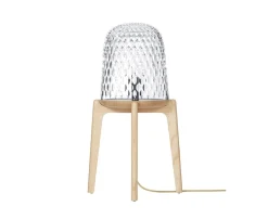 FOLIA CLEAR WOOD FOOTED TABLE LAMP