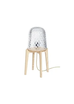 FOLIA CLEAR WOOD FOOTED TABLE LAMP