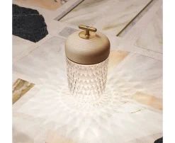 FOLIA CLEAR WOODBRUSHED BRASS FINISH PORTABLE LAMP