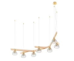 FOLIA 7L 45° UNIT CLEAR WOOD PENDANT LIGHT
