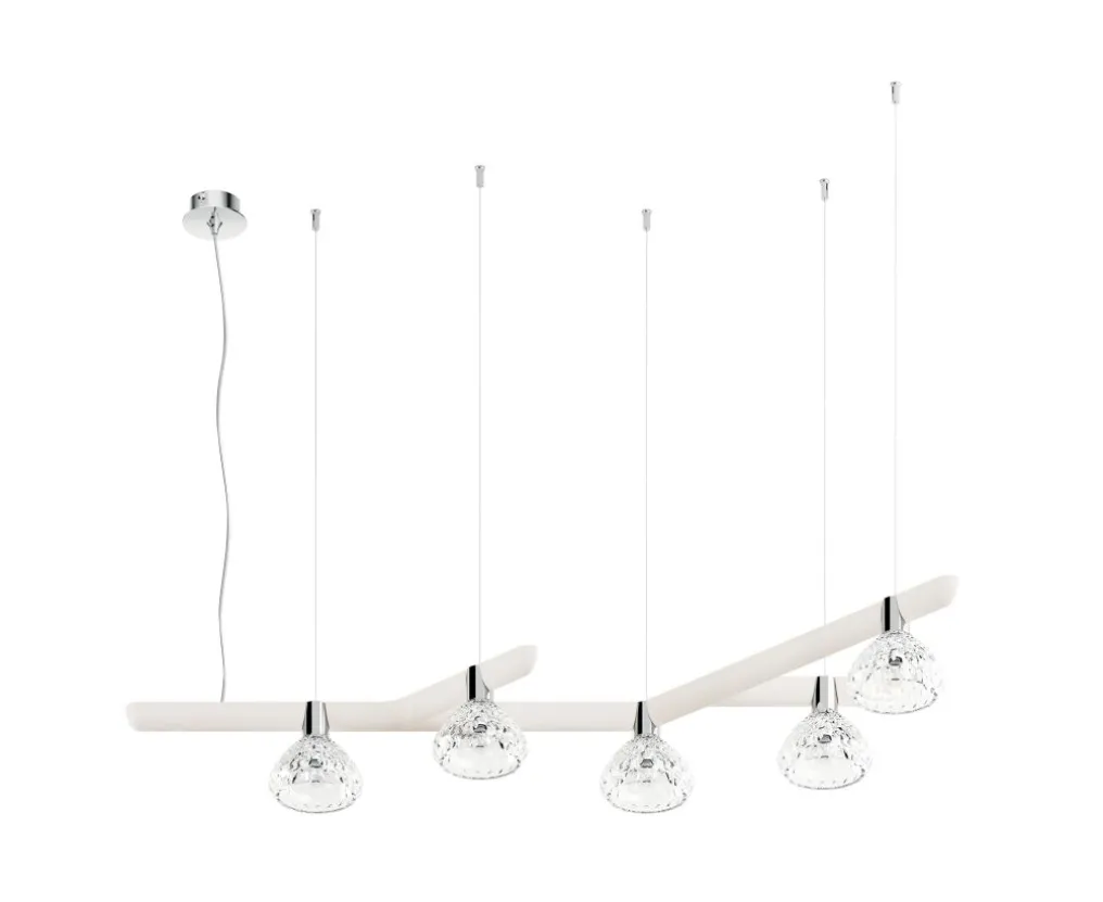 FOLIA 5L 45° UNIT WHITE WOOD PENDANT LIGHT