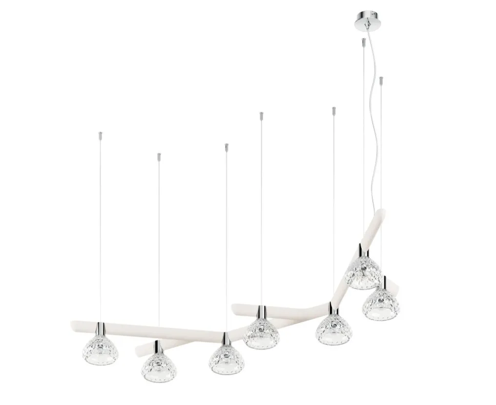 FOLIA 7L 45° UNIT WHITE WOOD PENDANT LIGHT