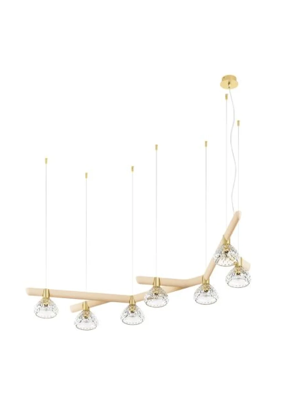 FOLIA 7L 45° UNIT WHITE WOOD PENDANT LIGHT