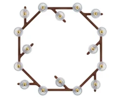 FOLIA 16L CIRCULAR UNIT DARK WOOD SCONCE