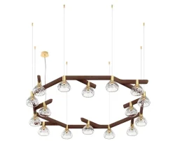 FOLIA 16L CIRCULAR UNIT DARK WOOD PENDANT LIGHT