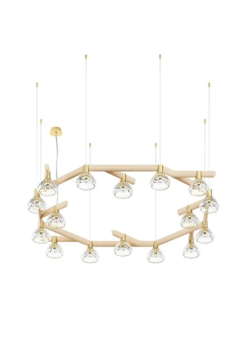 FOLIA 16L CIRCULAR UNIT DARK WOOD PENDANT LIGHT