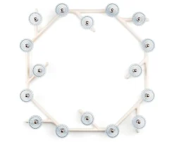 FOLIA 16L CIRCULAR UNIT WHITE WOOD SCONCE