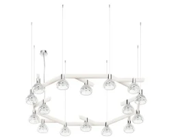 FOLIA 16L CIRCULAR UNIT WHITE WOOD PENDANT LIGHT
