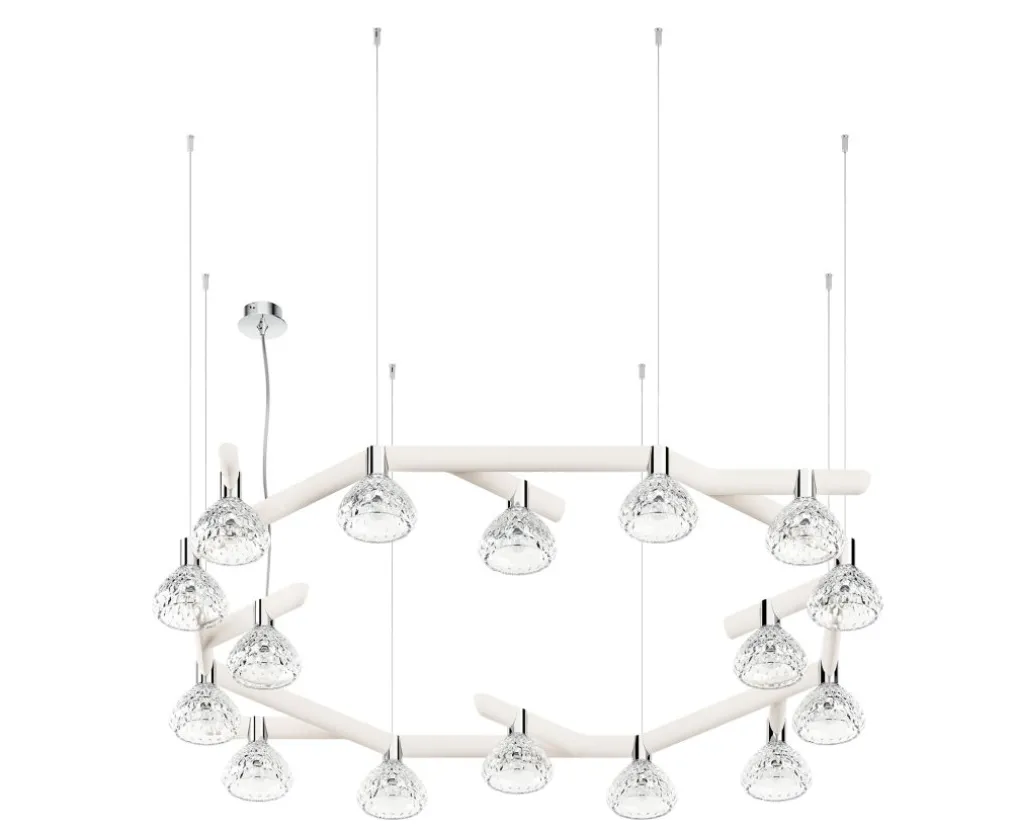 FOLIA 16L CIRCULAR UNIT WHITE WOOD PENDANT LIGHT