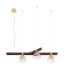 FOLIA 3L LEFT UNIT DARK WOOD PENDANT LIGHT