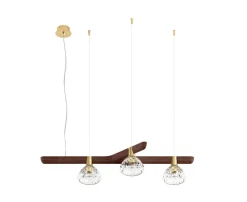 FOLIA 3L LEFT UNIT DARK WOOD PENDANT LIGHT