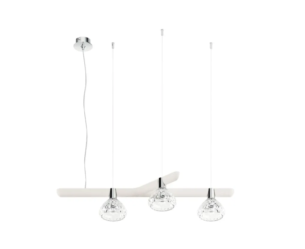 FOLIA 3L LEFT UNIT WHITE WOOD PENDANT LIGHT