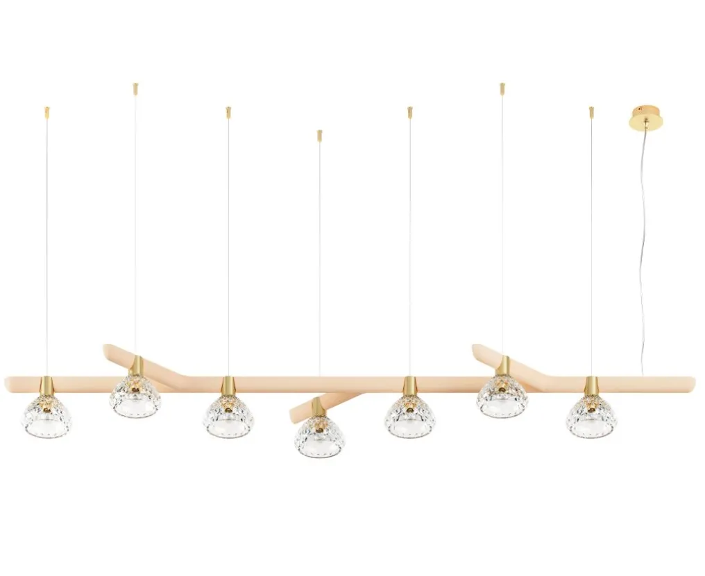FOLIA 7L LINEAR UNIT CLEAR WOOD PENDANT LIGHT