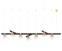 FOLIA 7L LINEAR UNIT DARK WOOD PENDANT LIGHT