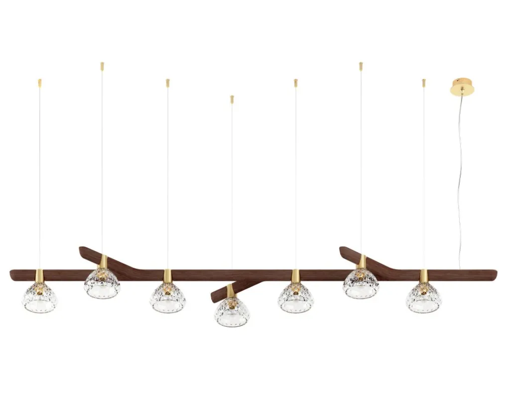 FOLIA 7L LINEAR UNIT DARK WOOD PENDANT LIGHT