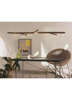 FOLIA 7L LINEAR UNIT DARK WOOD PENDANT LIGHT