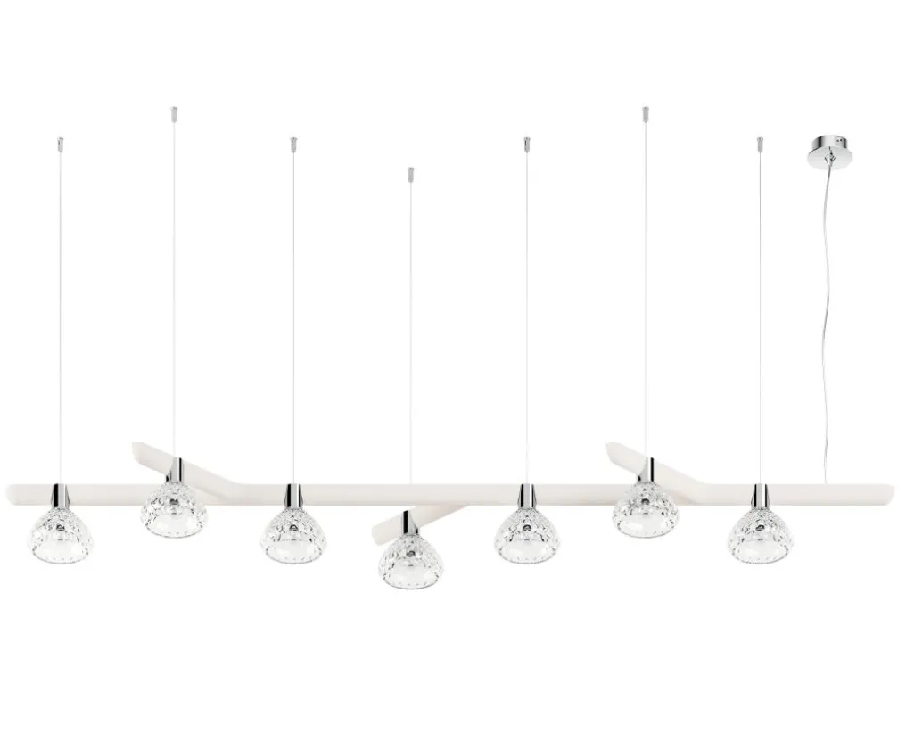 FOLIA 7L LINEAR UNIT WHITE WOOD PENDANT LIGHT