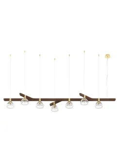 FOLIA 7L LINEAR UNIT WHITE WOOD PENDANT LIGHT