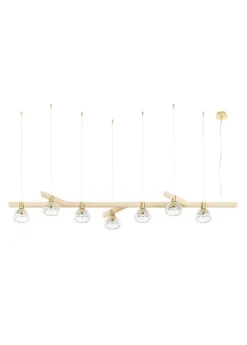 FOLIA 7L LINEAR UNIT WHITE WOOD PENDANT LIGHT