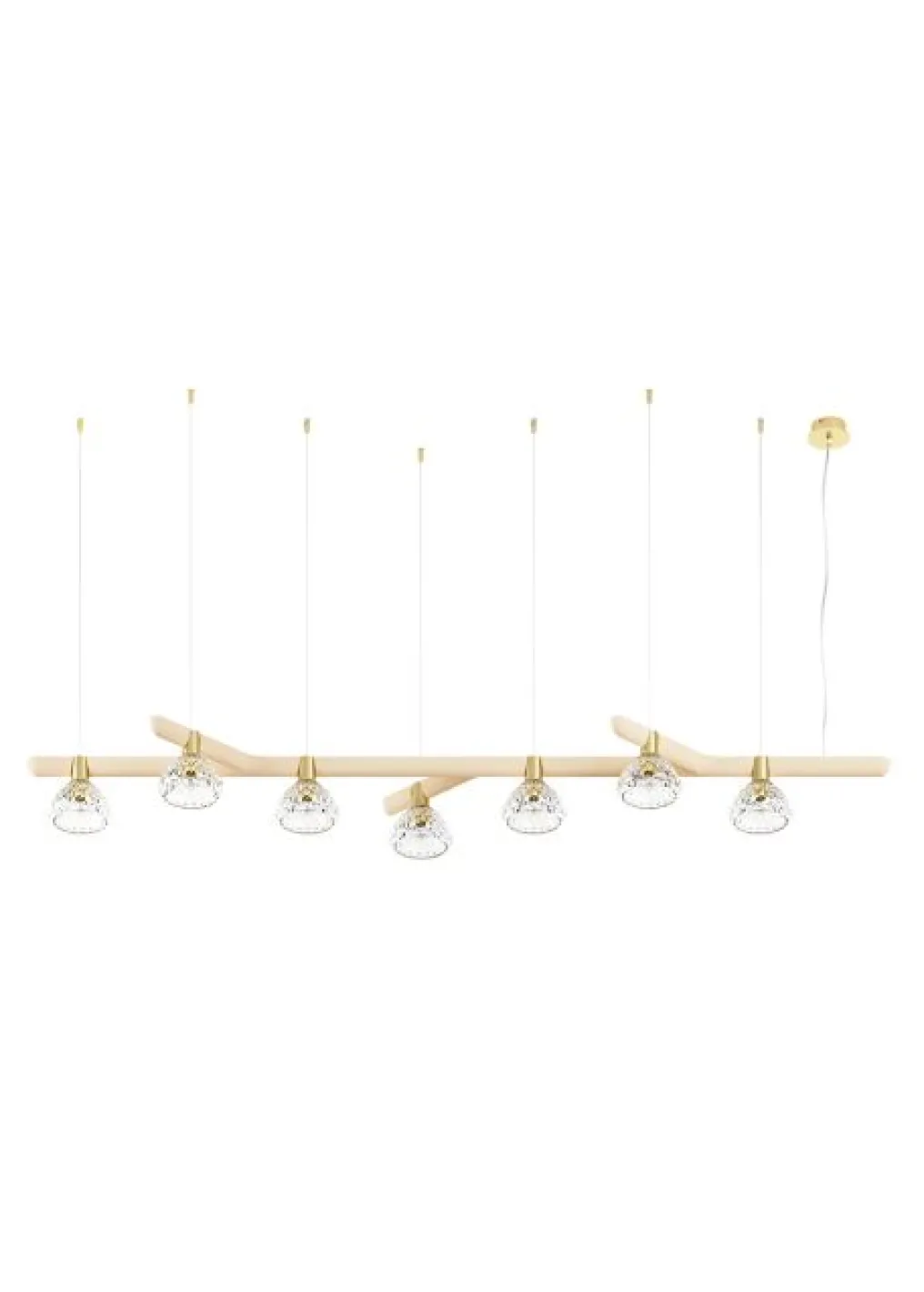 FOLIA 7L LINEAR UNIT WHITE WOOD PENDANT LIGHT