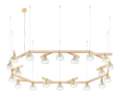 FOLIA 20L OVAL UNIT CLEAR WOOD PENDANT LIGHT