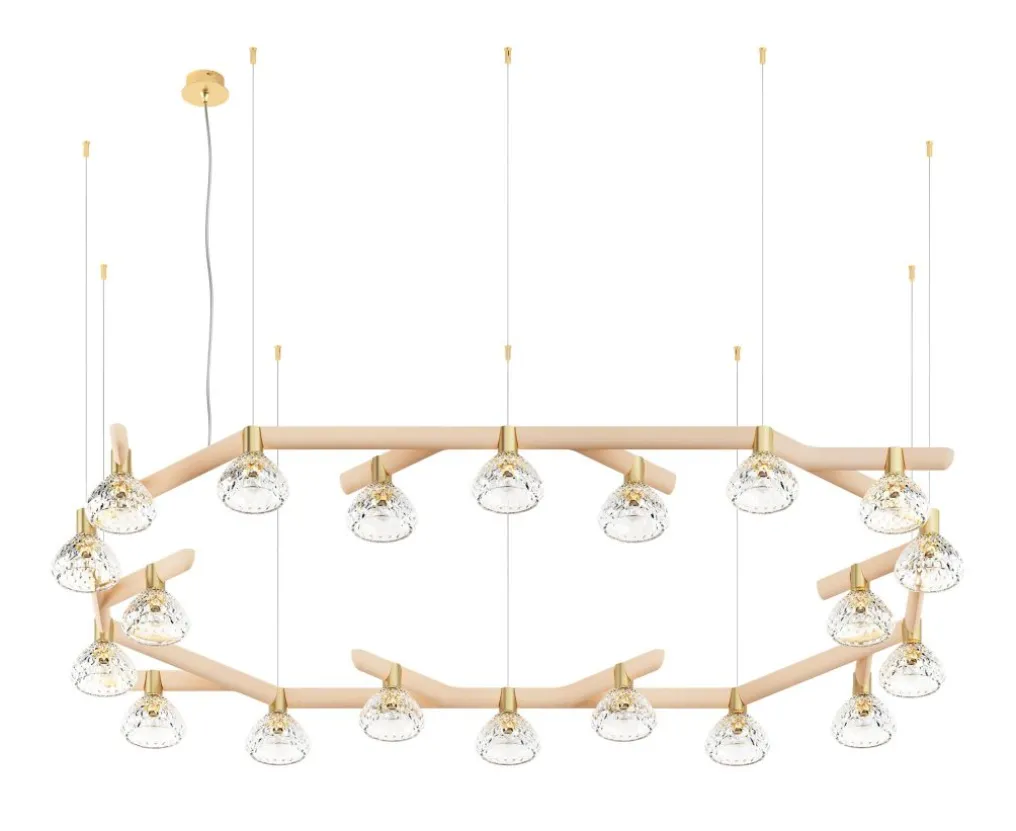 FOLIA 20L OVAL UNIT CLEAR WOOD PENDANT LIGHT