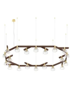 FOLIA 20L OVAL UNIT CLEAR WOOD PENDANT LIGHT