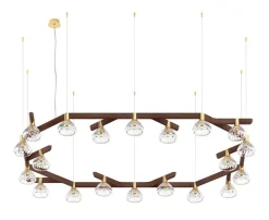 FOLIA 20L OVAL UNIT DARK WOOD PENDANT LIGHT