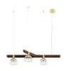 FOLIA 3L RIGHT UNIT DARK WOOD PENDANT LIGHT