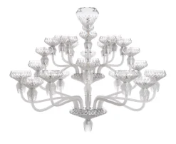 FOLIA 24L SATIN-FINISHED CHROME-PLATED FINISH CHANDELIER